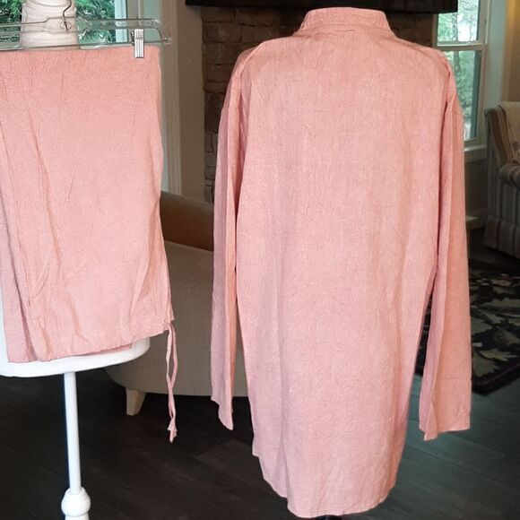 Cotton Made In India Pink Shirt and Drawstring Pants Set - Picture 3 of 16